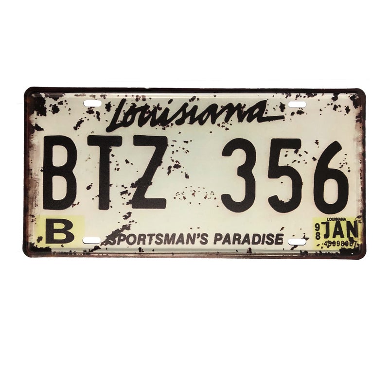 ROOKOPR Louisiana License Plate Aluminum Novelty Car Decor License Plates 12""x6"" Front of Car Decorative Retro Rusty License Plate for Men Women Car-18 - Image 1
